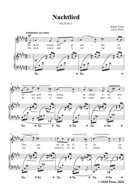 R. Franz-Nachtlied,in E Major,Op.28 No.3