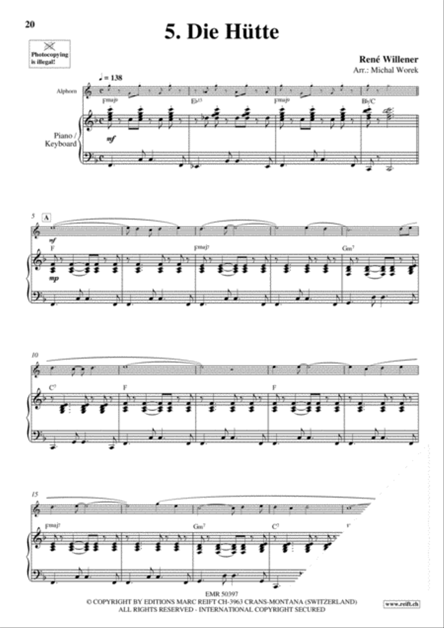 20 Alphorn Solos Volume 1 Piano Accompaniment scores gallery preview page 7