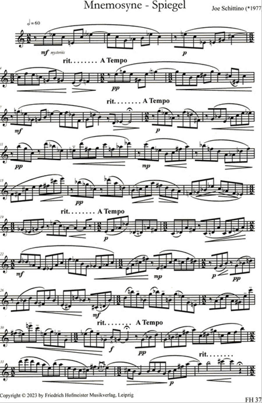 Mnemosyne-Spiegel Flute Solo scores gallery preview page 2