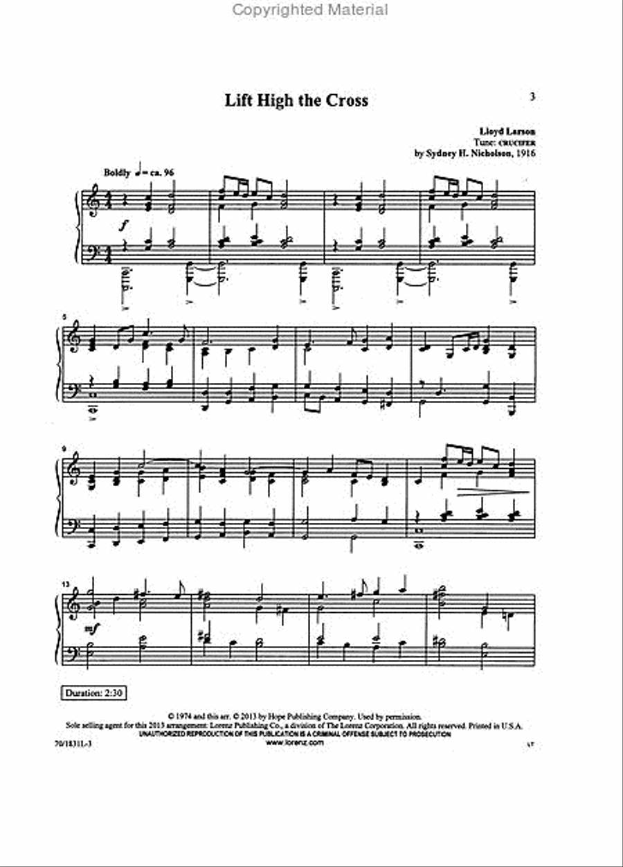Lead Me to Calvary Piano Solo scores gallery preview page 2