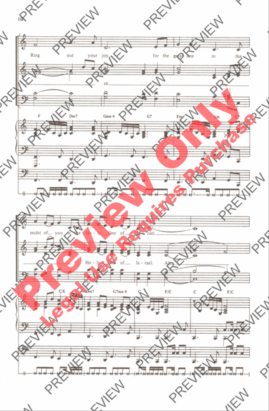 First Song of Isaiah 4-Part scores gallery preview page 12