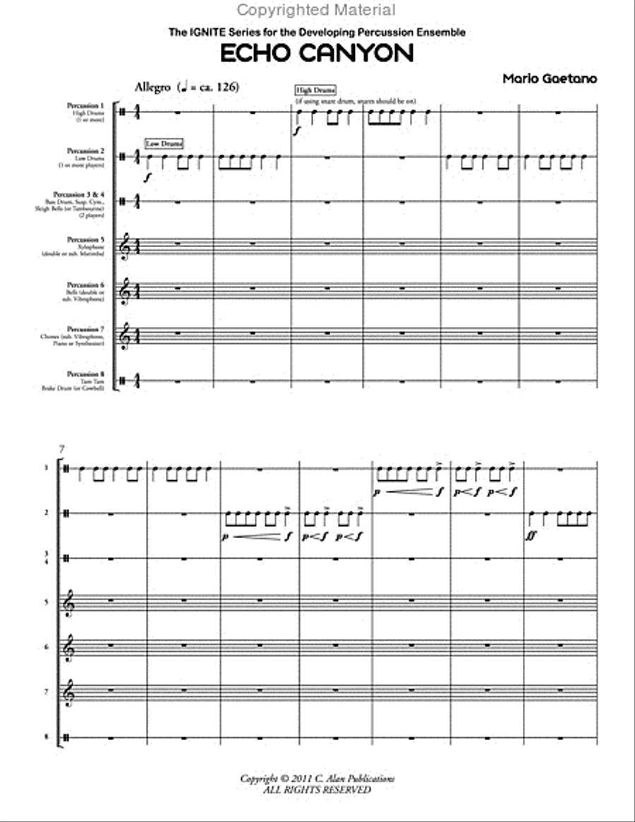 Echo Canyon (score & parts) Percussion Ensemble scores gallery preview page 2