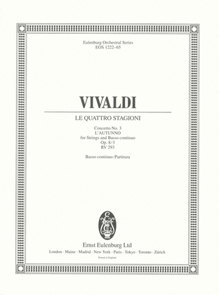 Book cover for Le quattro stagioni (The four seasons) Op. 8/3 RV 293