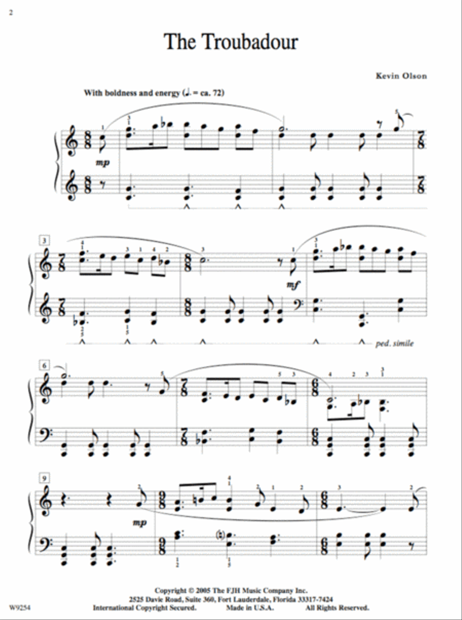 The Troubadour Piano Solo scores gallery preview page 2