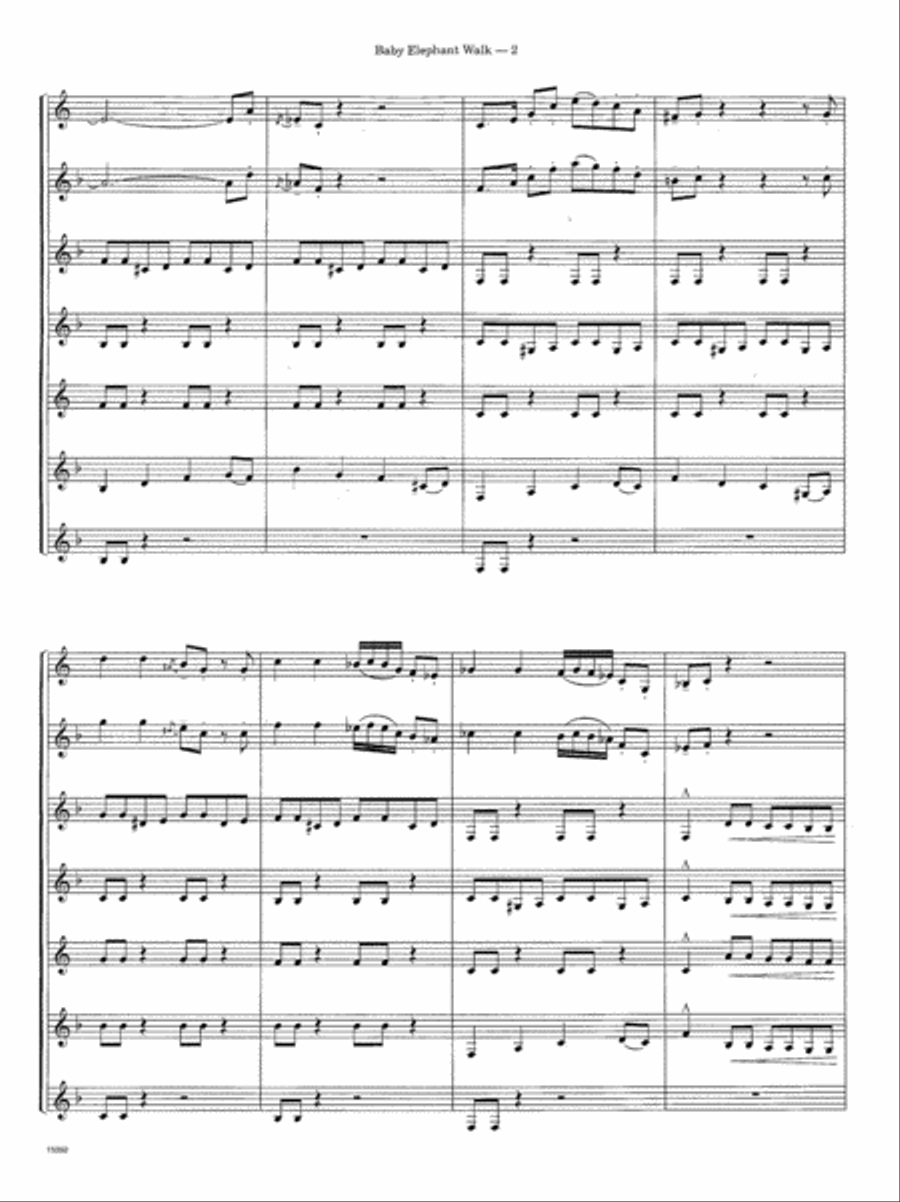 Baby Elephant Walk (From The Paramount Picture) Clarinet Choir scores gallery preview page 3