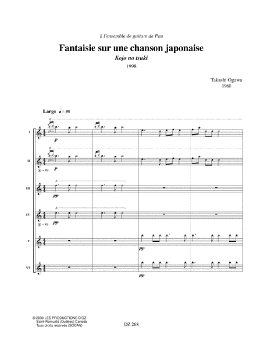 Fantaisie sur une chanson japonaise Guitar Ensemble scores gallery preview page 4