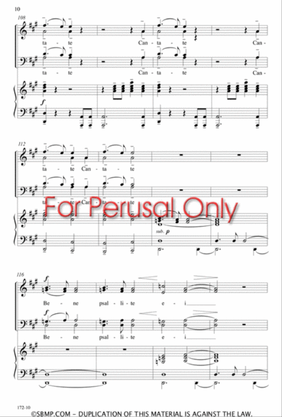 Exsultate Justi in Domino 4-Part scores gallery preview page 10