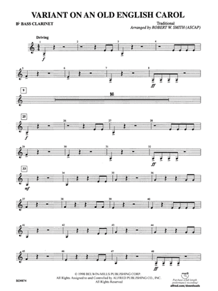 Variant on an Old English Carol: B-flat Bass Clarinet