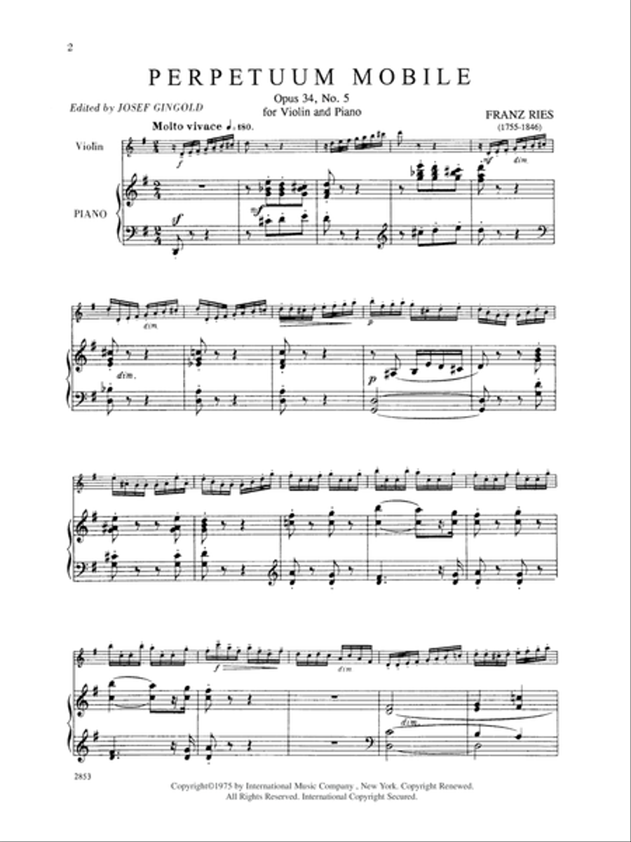 Perpetuum Mobile, Opus 34, No. 5 Violin Solo scores gallery preview page 2