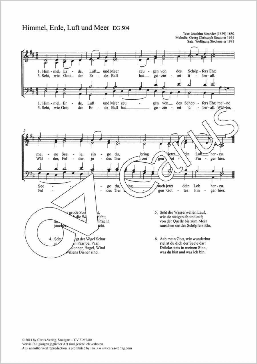Himmel, Erde, Luft und Meer 4-Part scores gallery preview page 1