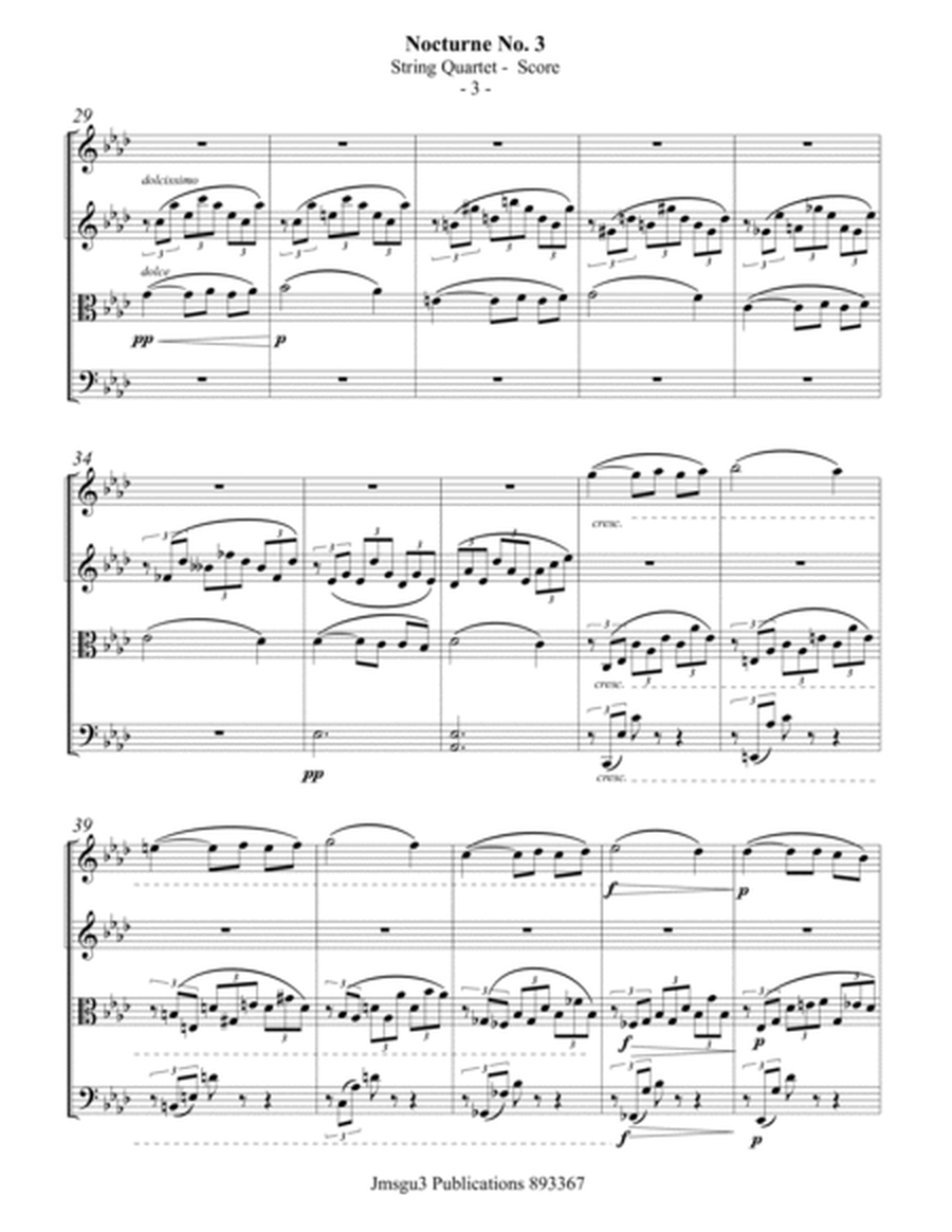 Fauré: Nocturne Op. 33 No. 3 for String Quartet image number null