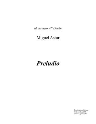 Book cover for Preludio