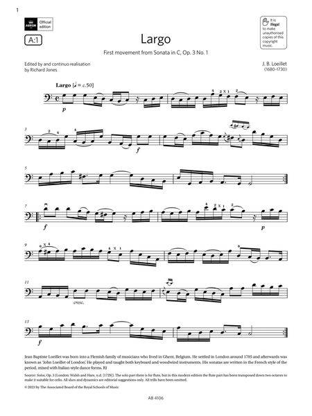Largo (Grade 3, A1, from the ABRSM Cello Syllabus from 2024)