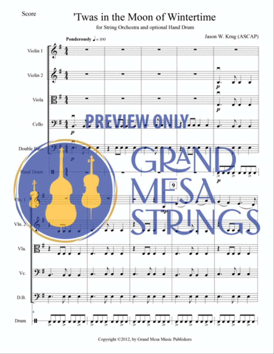 Twas in the Moon of Wintertime Twas in the Moon of Wintertime String Orchestra scores gallery preview page 2