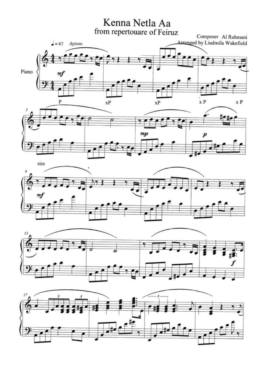Kenna Netla Aa Piano Solo scores gallery preview page 1