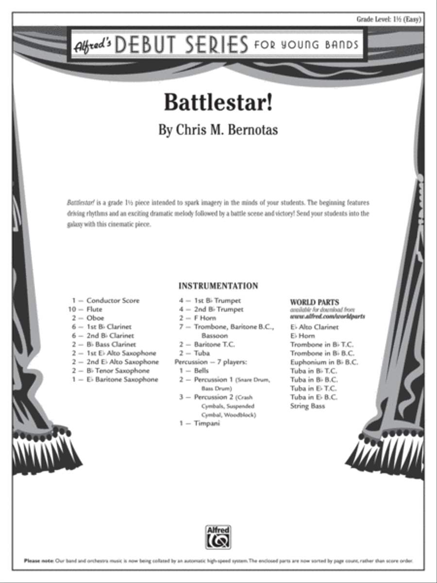 Battlestar!: Score Concert Band scores gallery preview page 1