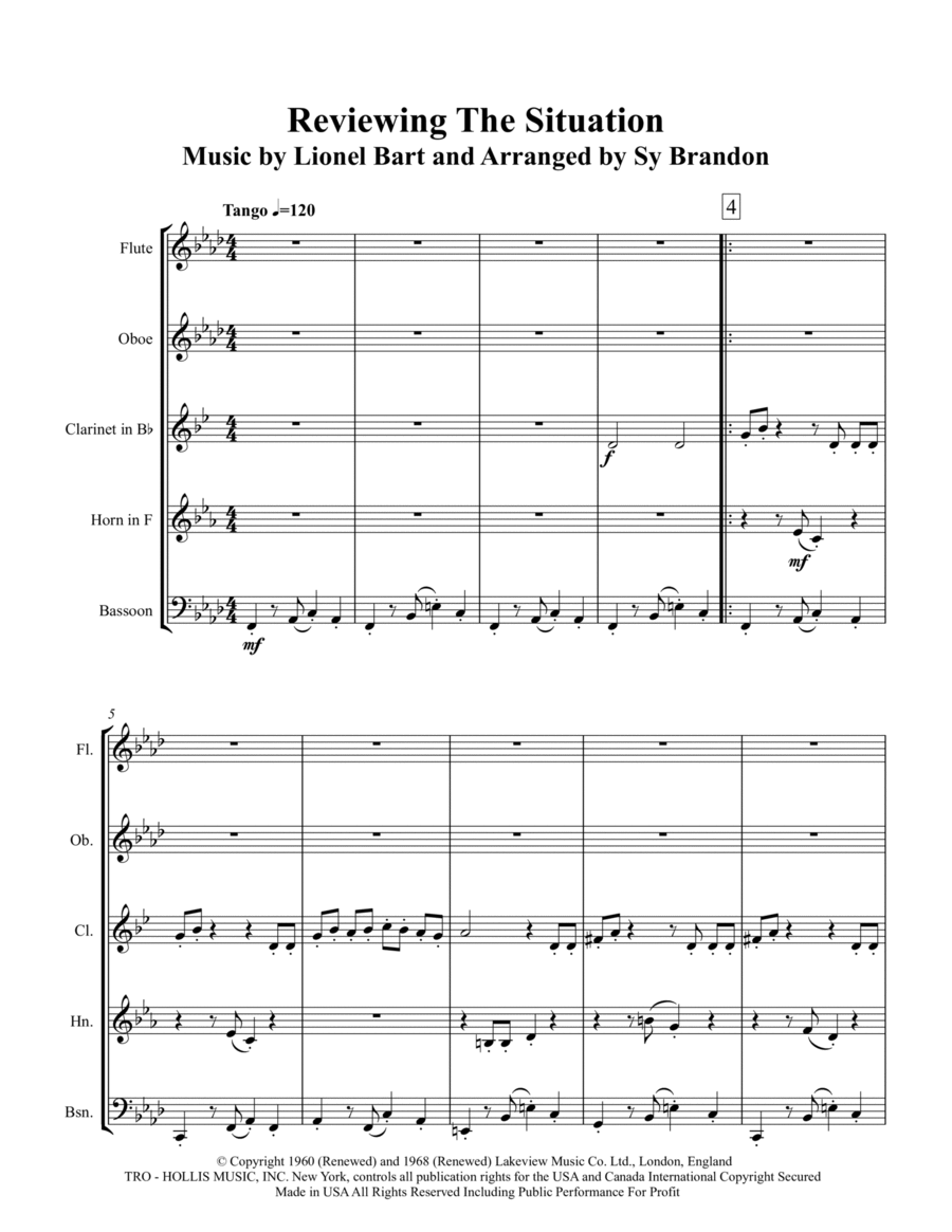 Reviewing The Situation Woodwind Quintet scores gallery preview page 1