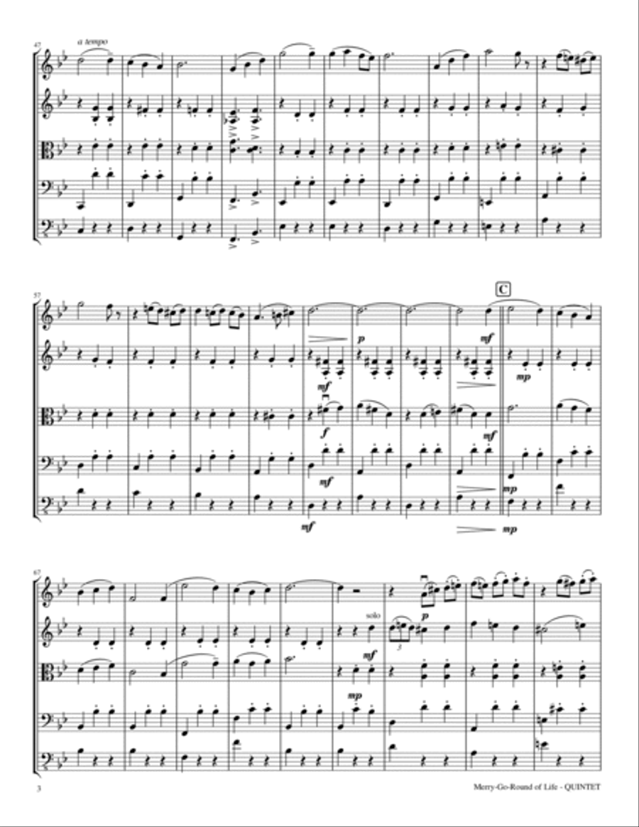 Merry-go-round Of Life String Orchestra scores gallery preview page 4