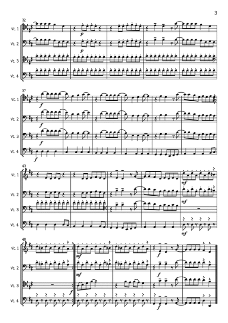 Mamma Mia Cello scores gallery preview page 3