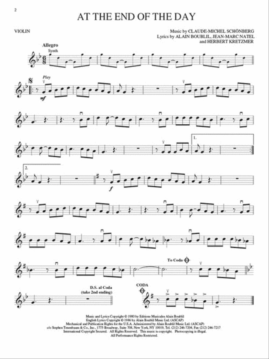 Les Misérables Les Misérables Violin Solo scores gallery preview page 5