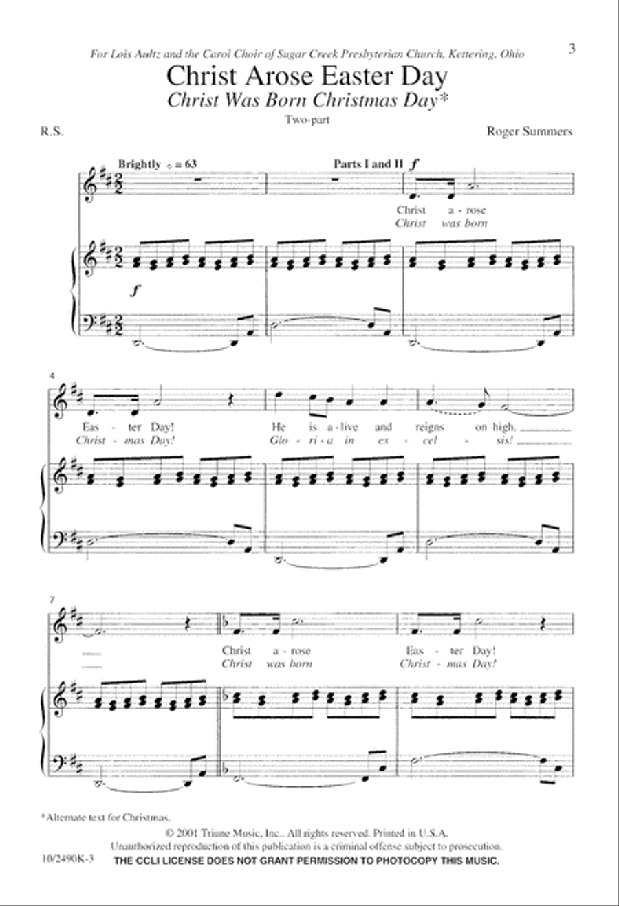 Christ Arose Easter Day 2-Part scores gallery preview page 3