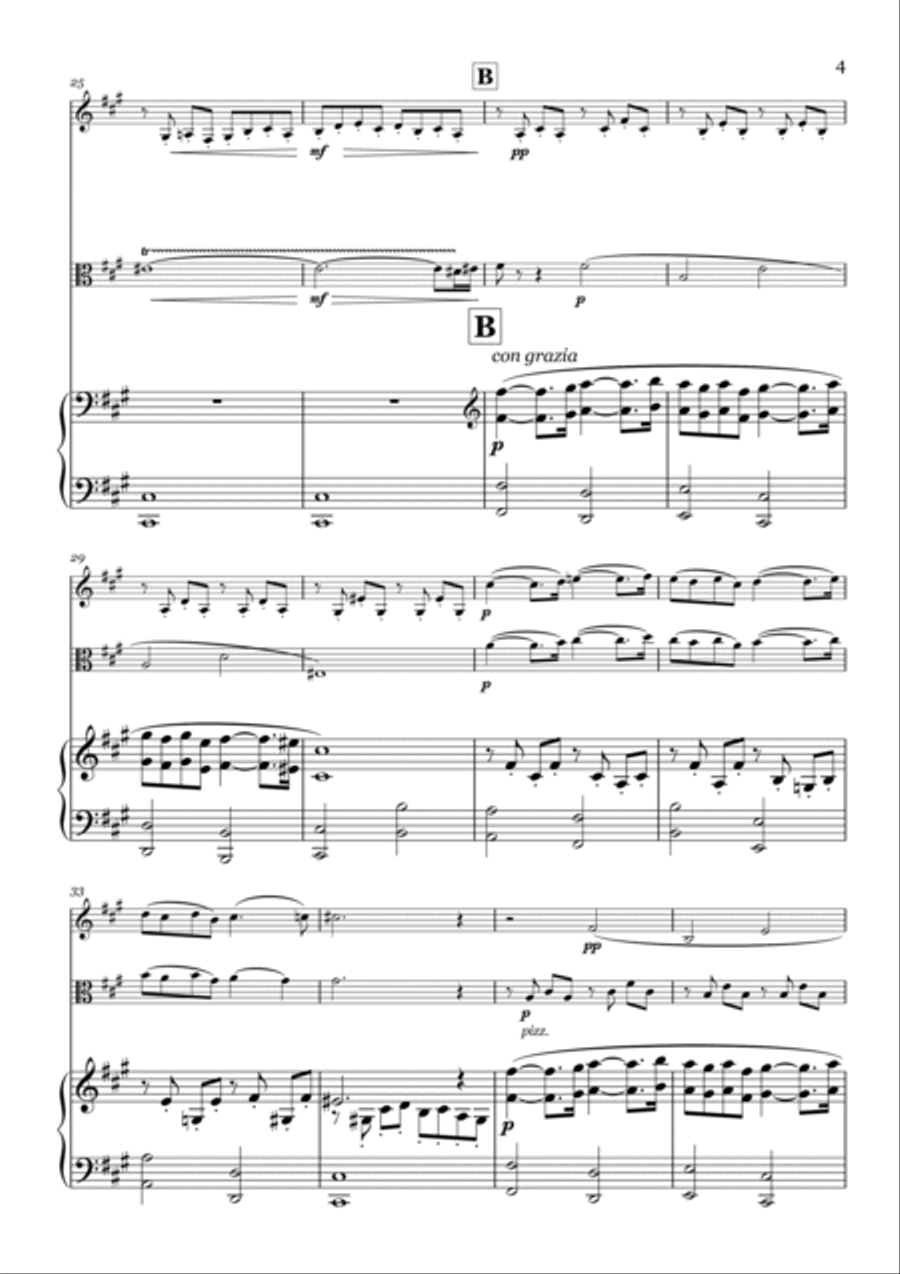 Pavane by Gabriel Faure - arranged for piano, viola and clarinet Small Ensemble scores gallery preview page 5