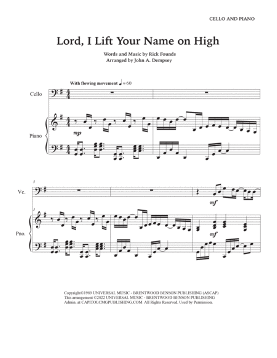 Lord, I Lift Your Name On High Piano scores gallery preview page 5