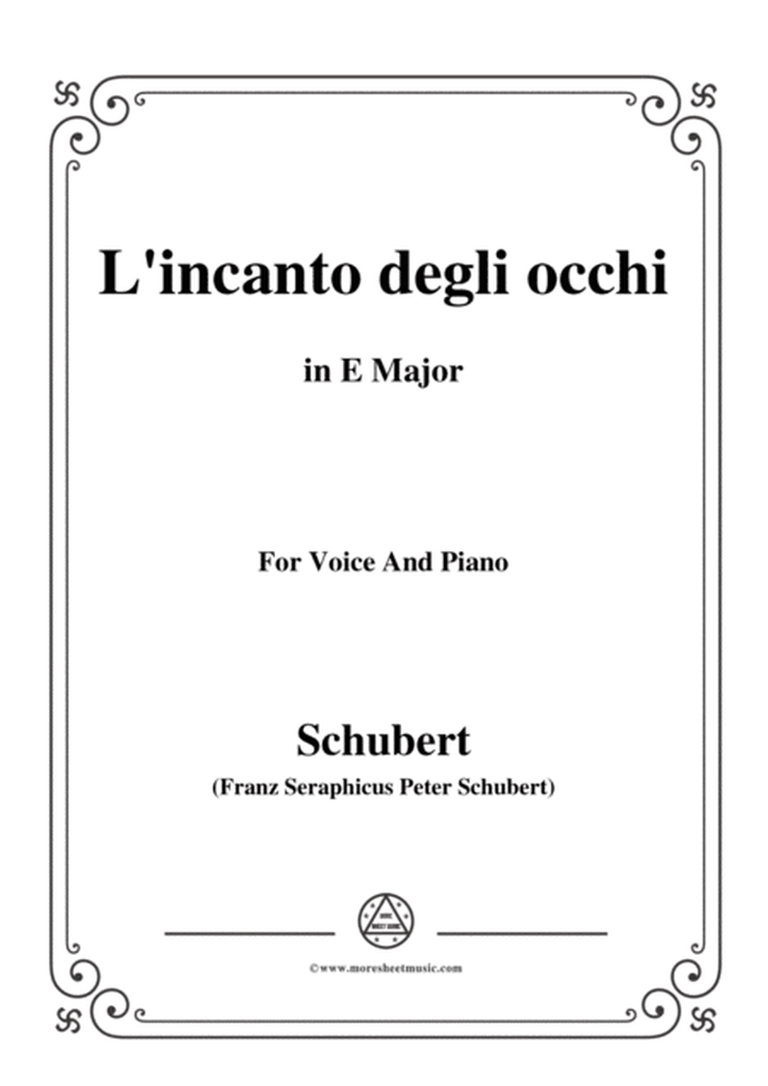 Schubert-L’incanto degli occhi,in E Major,Op.83,No.1,for Voice and Piano image number null