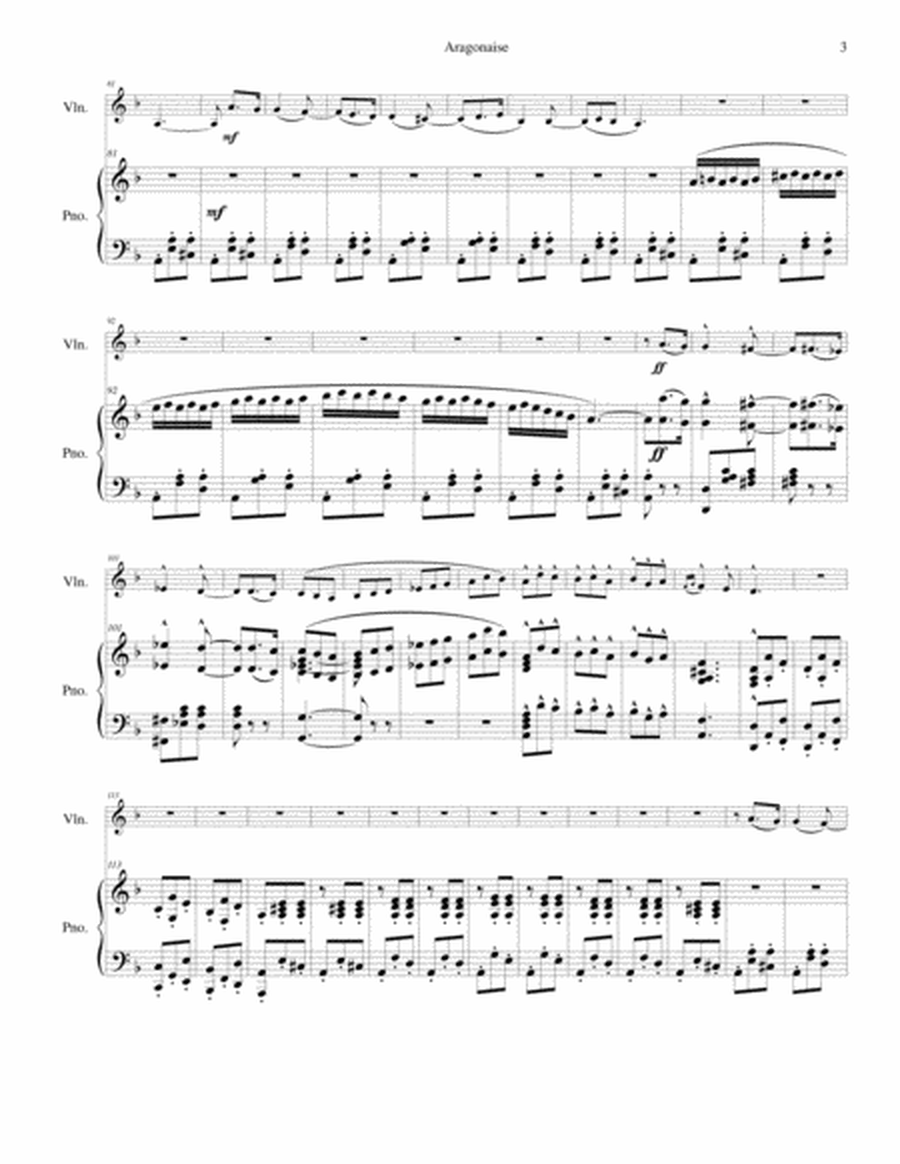 Aragonaise for Violin & Piano image number null