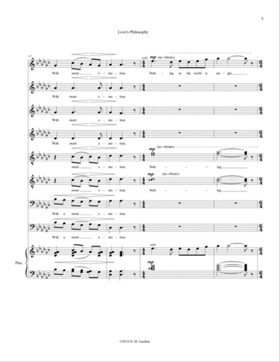 Love's Philosophy (SSAATTBB, unaccompanied) Divisi scores gallery preview page 5