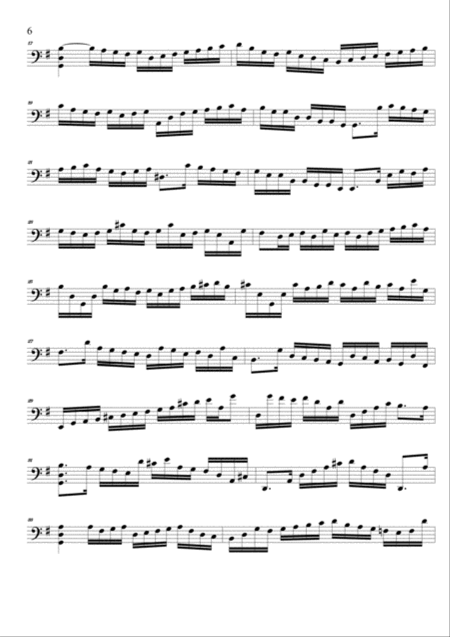 CELLO SUITE N. 1 - Bwv 1007 - Prelude, Allegro, Courent, Sarabande, Minuetto, Giga Cello Solo scores gallery preview page 6