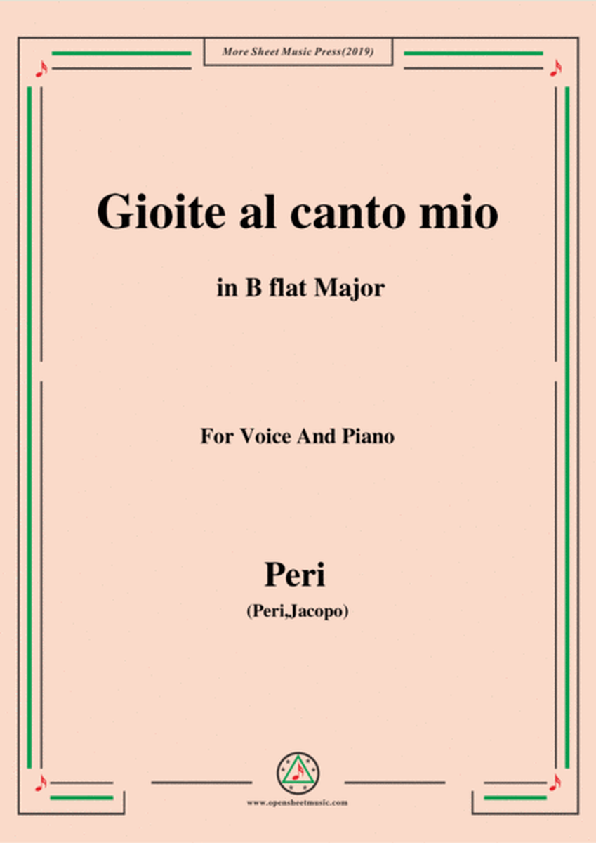 Peri-Gioite al canto mio in B flat Major,ver.1,from 'Euridice',for Voice and Piano image number null