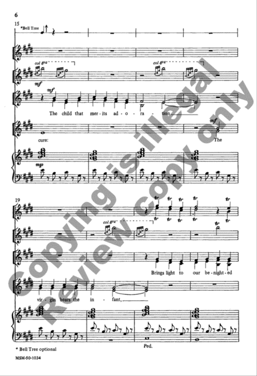 Lo, How a Rose E'er Blooming 4-Part scores gallery preview page 5