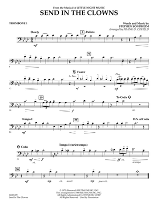 Send in the Clowns (from A Little Night Music) (arr. Frank Cofield) - Trombone 1