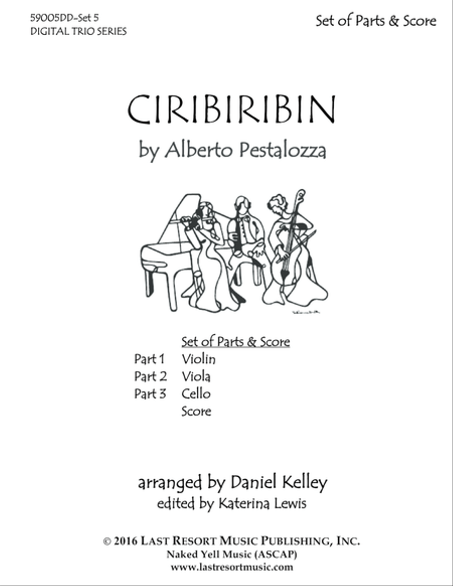 Ciribiribin for String Trio- Violin, Viola, Cello