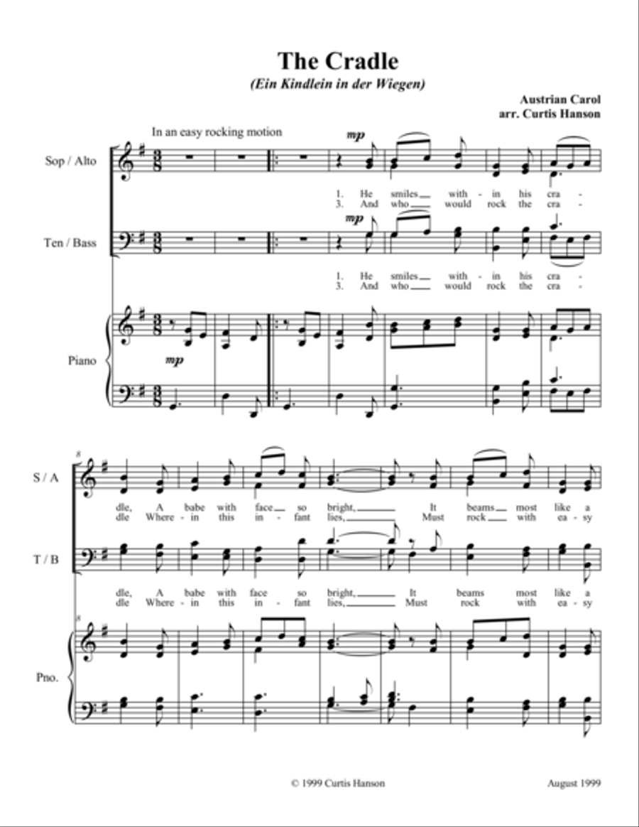 The Cradle (SATB) The Cradle (SATB) 4-Part scores gallery preview page 1