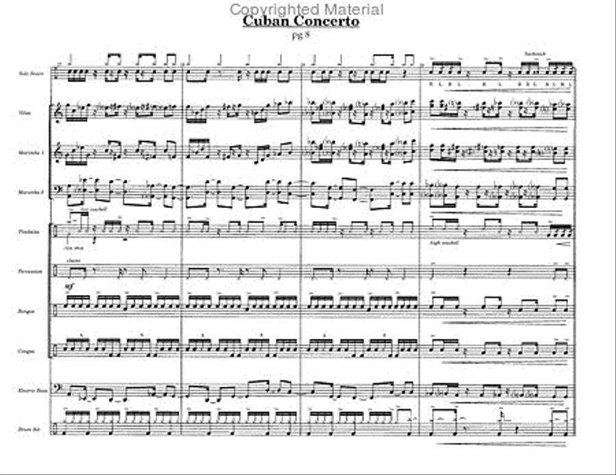 Cuban Concerto Percussion Ensemble scores gallery preview page 4