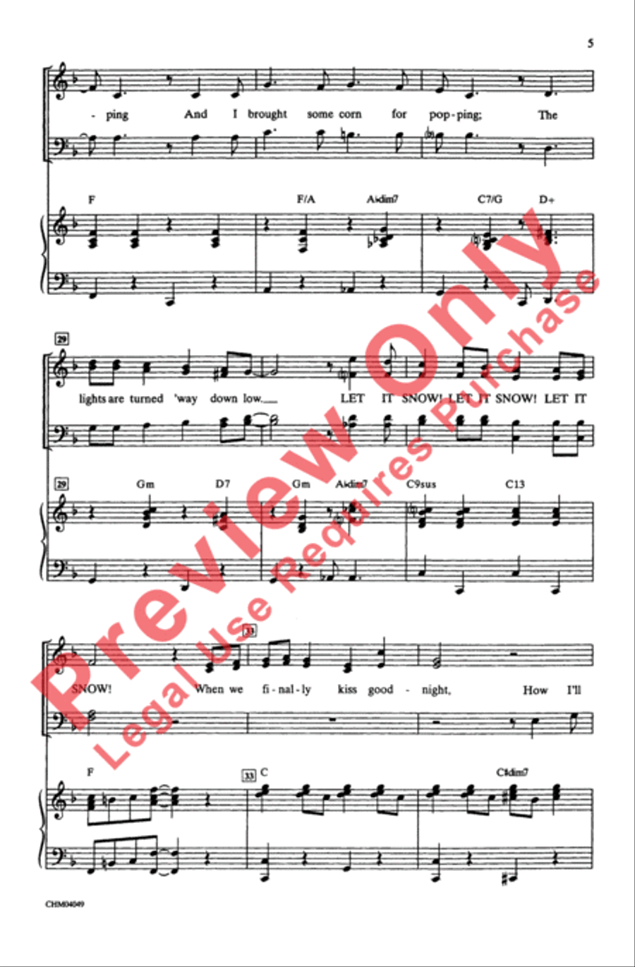 Let It Snow / Winter Wonderland 4-Part scores gallery preview page 5