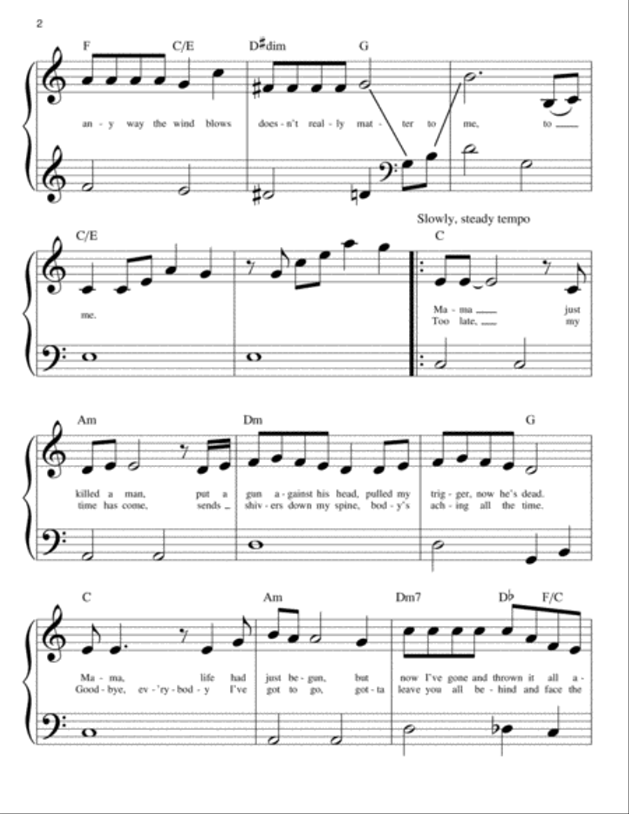 Simply piano store bohemian rhapsody