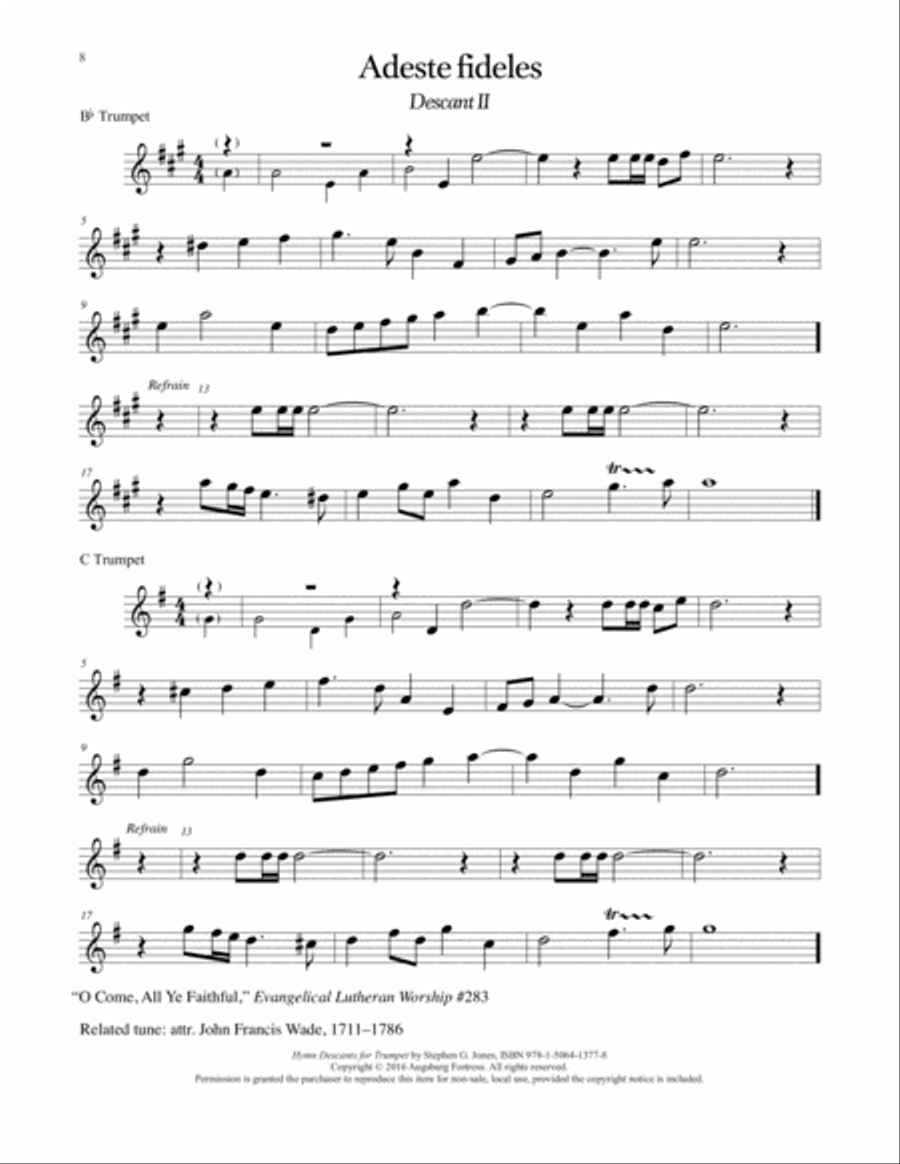 Hymn Descants for Trumpet C Trumpet scores gallery preview page 9