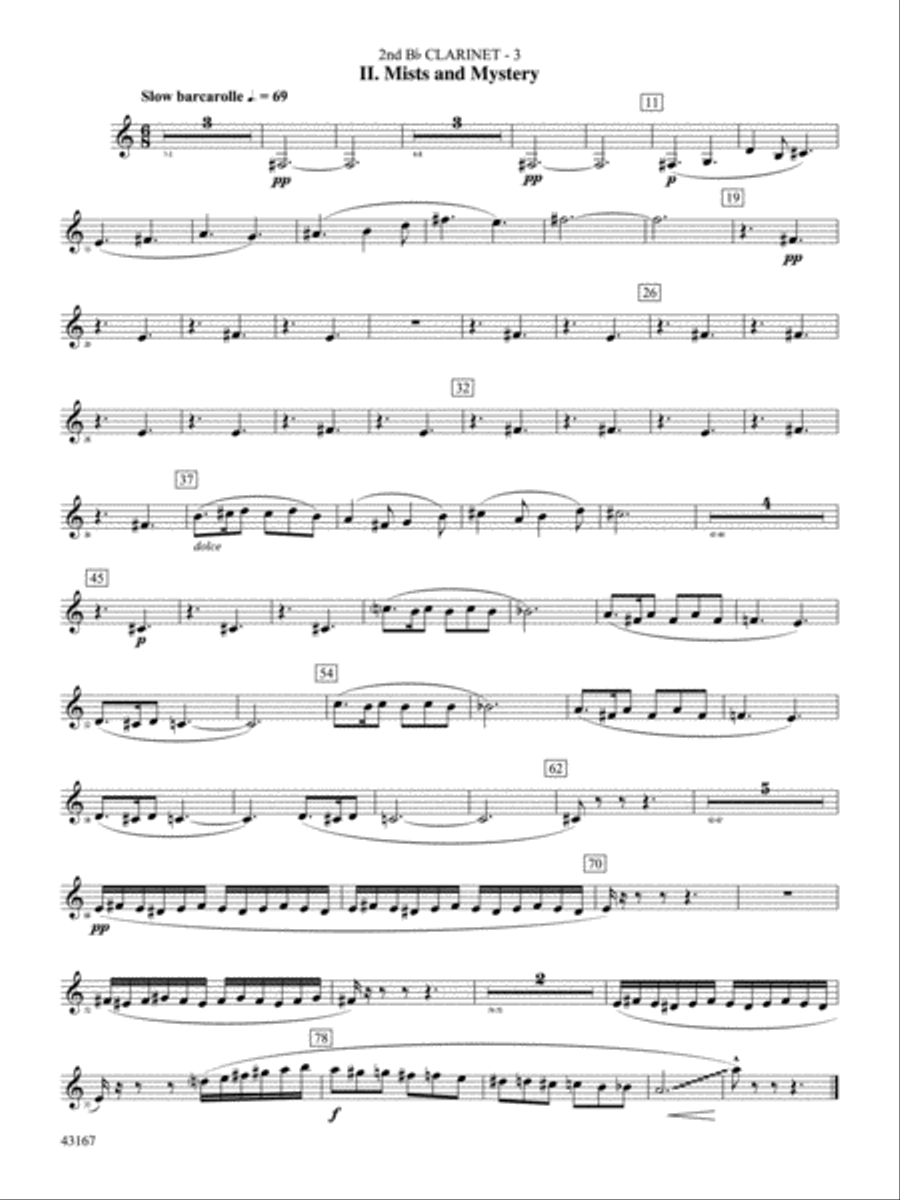 Down to the Sea in Ships (from the NBC TV Film Project 20): 2nd B-flat Clarinet Concert Band scores gallery preview page 4