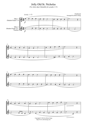 Jolly Old St. Nicholas (for oboe duet, suitable for grades 1-5)