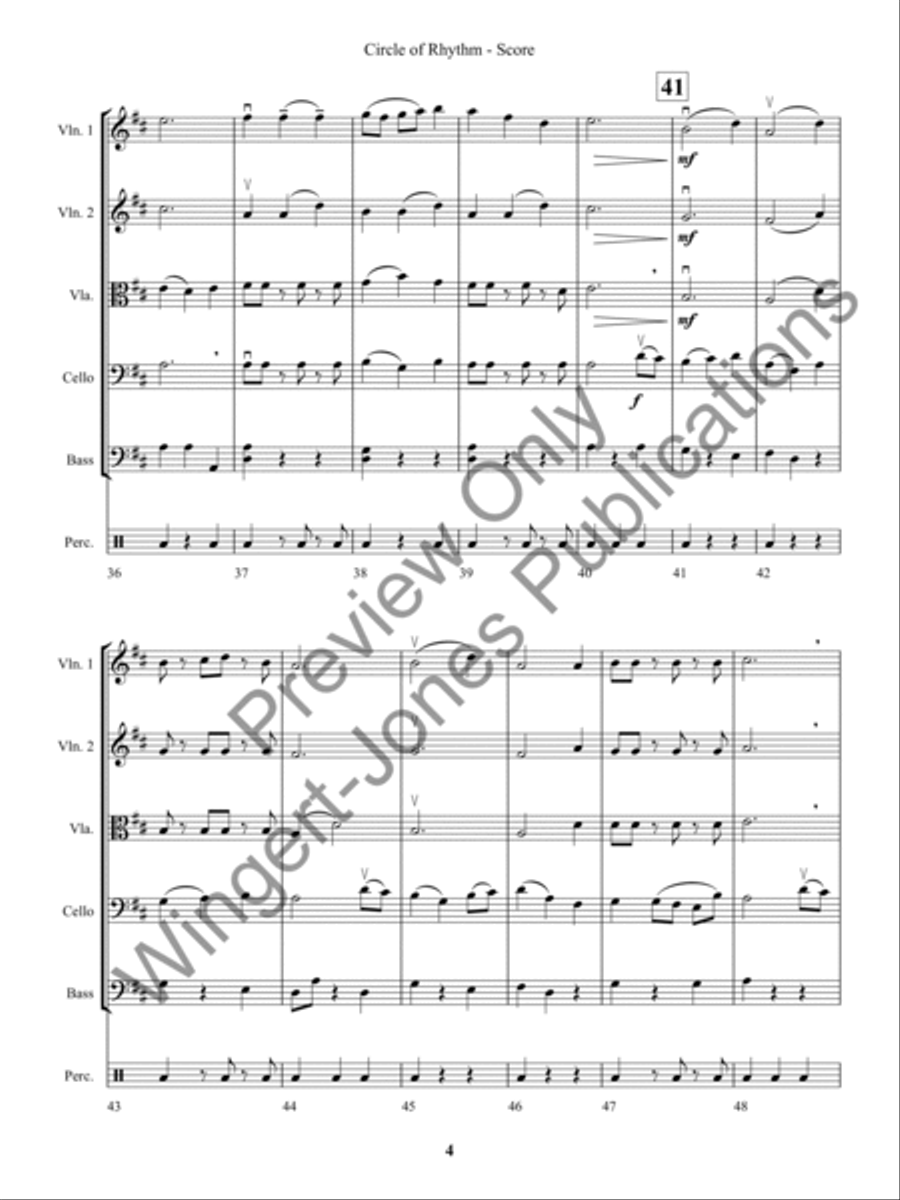 Circle of Rhythm (Score) String Orchestra scores gallery preview page 7