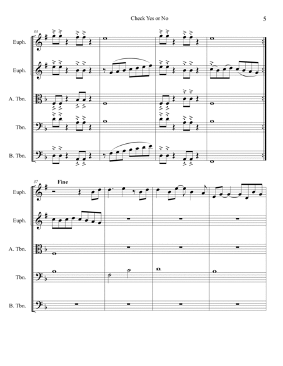 Check Yes Or No Brass Ensemble scores gallery preview page 5