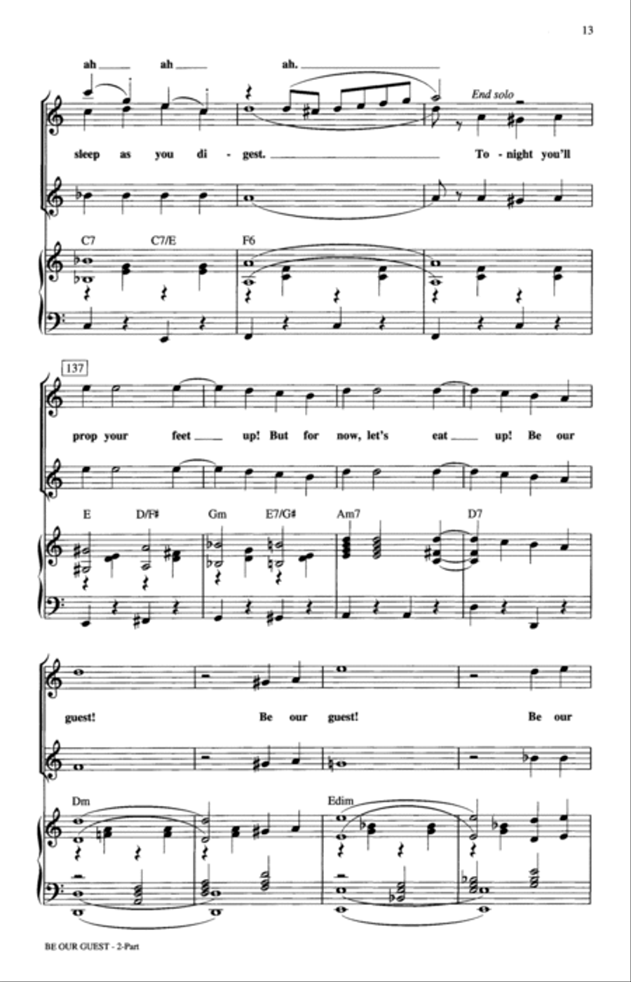 Be Our Guest (from Beauty And The Beast) (arr. Ed Lojeski) 2-Part scores gallery preview page 12