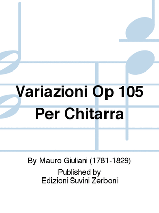 Book cover for Variazioni Op 105 Per Chitarra