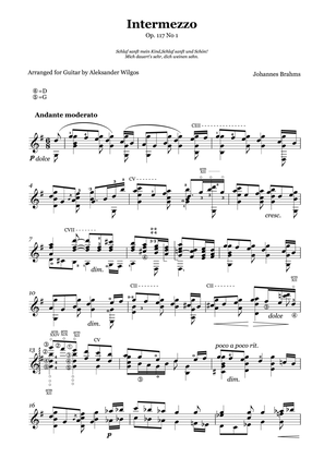 Book cover for Johannes Brahms - Intermezzo Op. 117 No. 1, transcr. for guitar