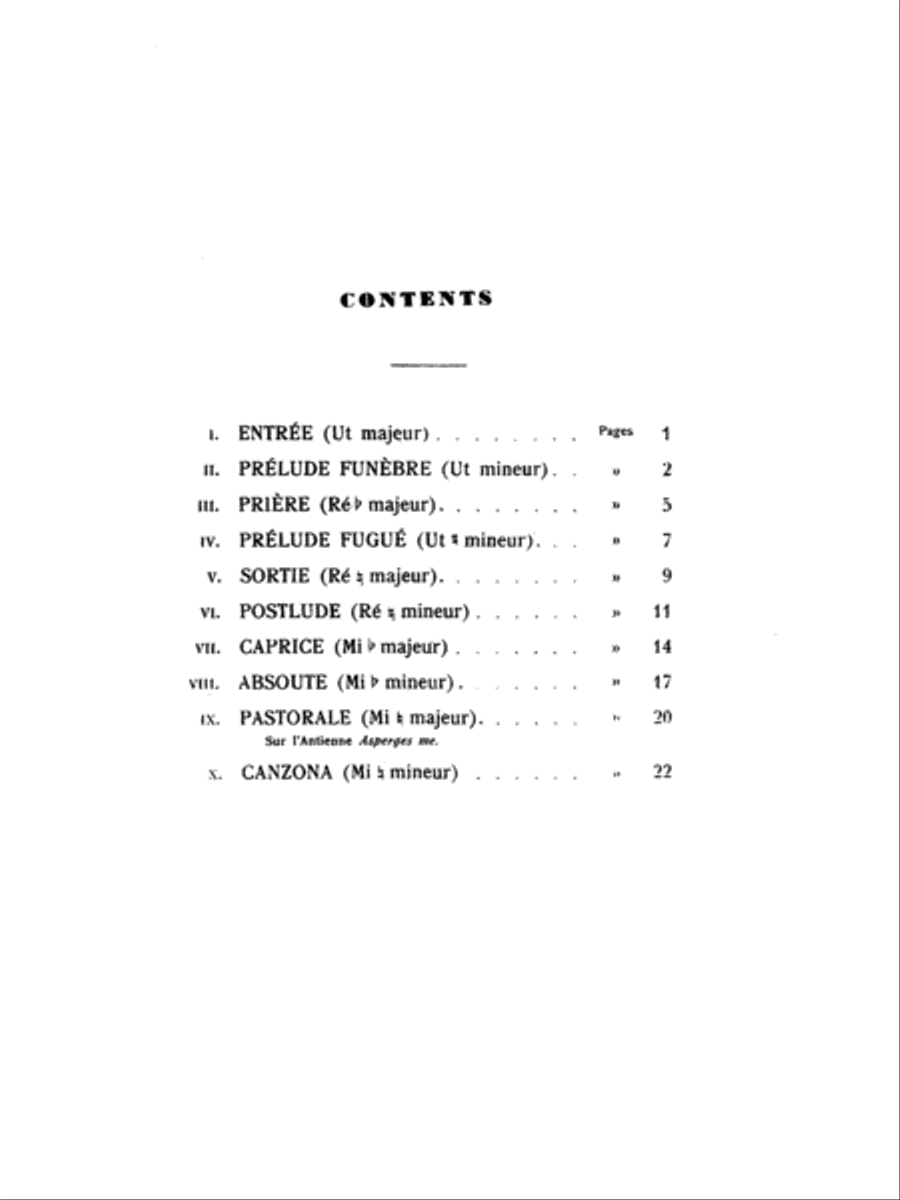 Ten Pieces in Different Styles for Organ (1st Suite)