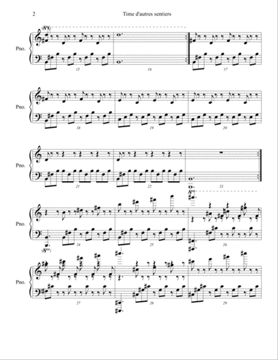 Time sur d'autres sentiers (Piano version for orchestra) Small Ensemble scores gallery preview page 2