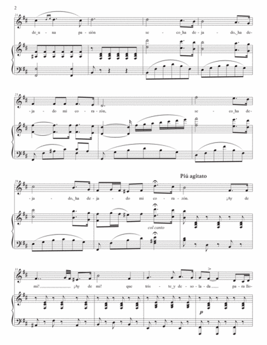 MARQUÉS: Lágrimas mías (transposed to B minor)